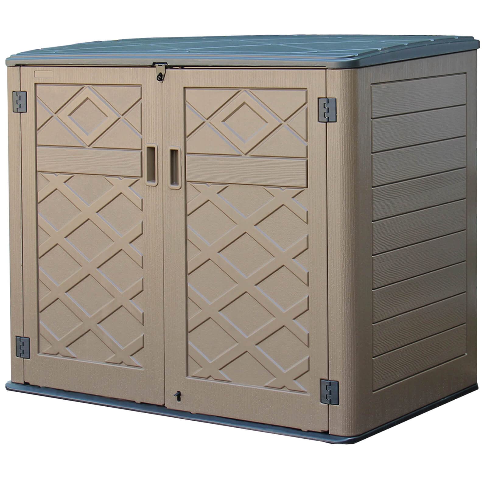 DIYOKAI Heavy-Duty Resin Storage Shed - 38 Cubic Feet Weatherproof Outdoor Cabinet with Lock - Ideal for Backyard, Patio, Garden & Pool Storage | Perfect for Storing Lawn Equipment, Pool Toys & Seasonal Decor