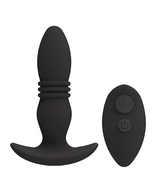 Premium Rechargeable Silicone Anal Plug with Remote Control - Black | Waterproof & Body-Safe for Couples Play, Solo Use, and BDSM Exploration