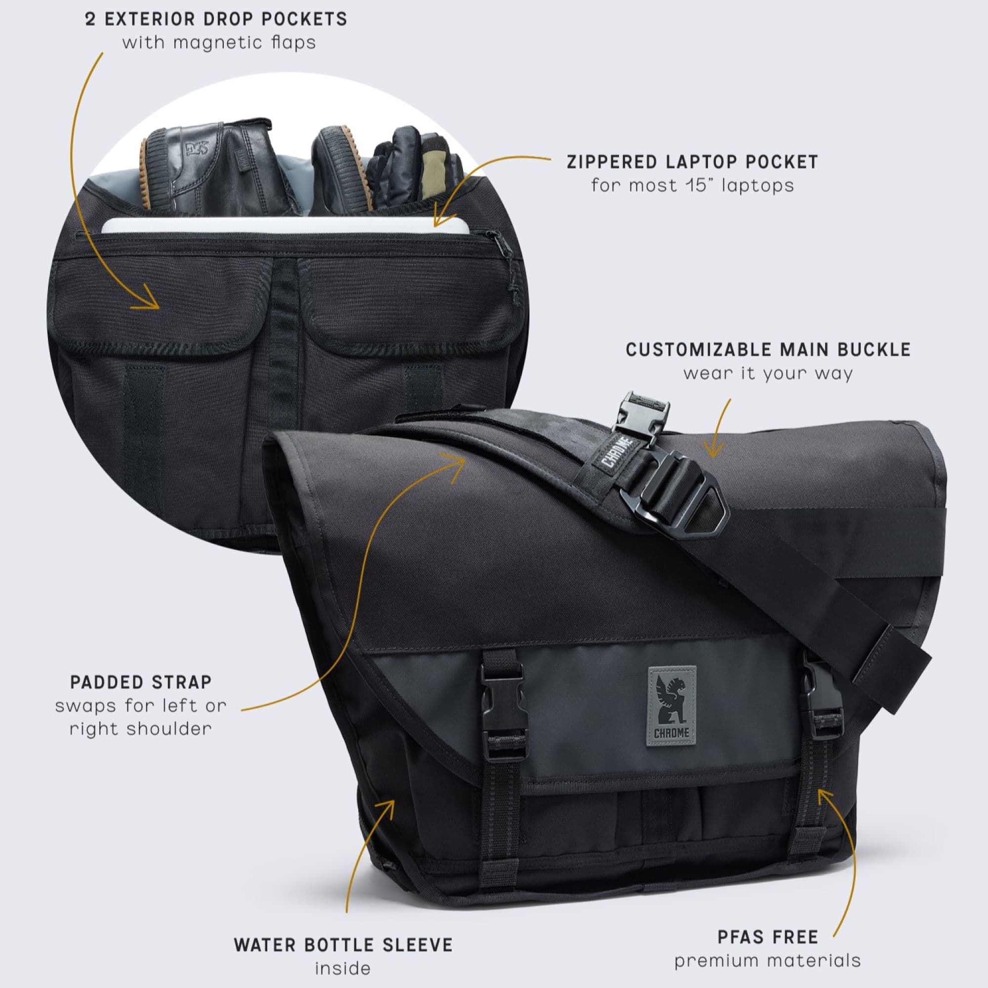 Citizen Slide 15L Messenger Bag for Men & Women - Waterproof Laptop Shoulder Bag with USB Charging Port - Perfect for Work, Travel & Daily Commute