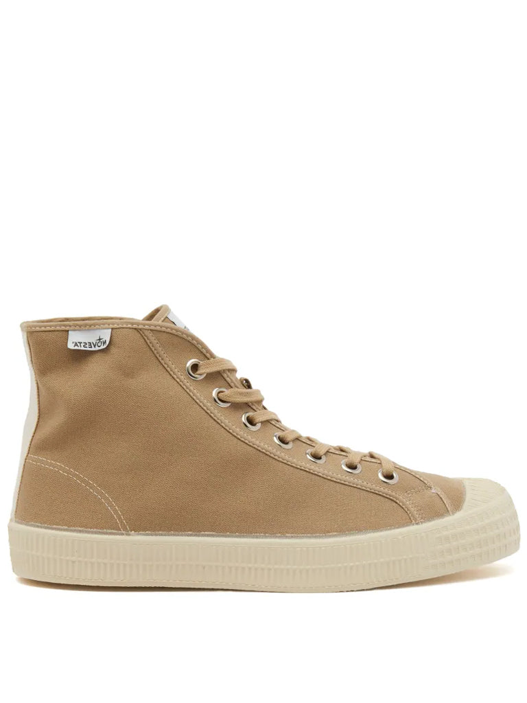 Novesta Star Dribble Contrast High Top Sneakers in Sezam Beige Ecru - Stylish Retro Basketball Shoes for Men & Women | Perfect for Streetwear, Casual Outfits and Vintage Fashion Looks