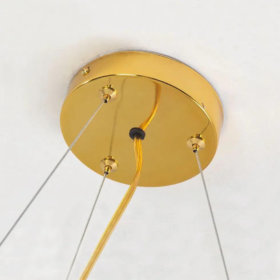 Luxury Gold Glass Ball Chandelier Ring - Elegant Ceiling Light Fixture for Dining Room, Bedroom, and Living Room Decor