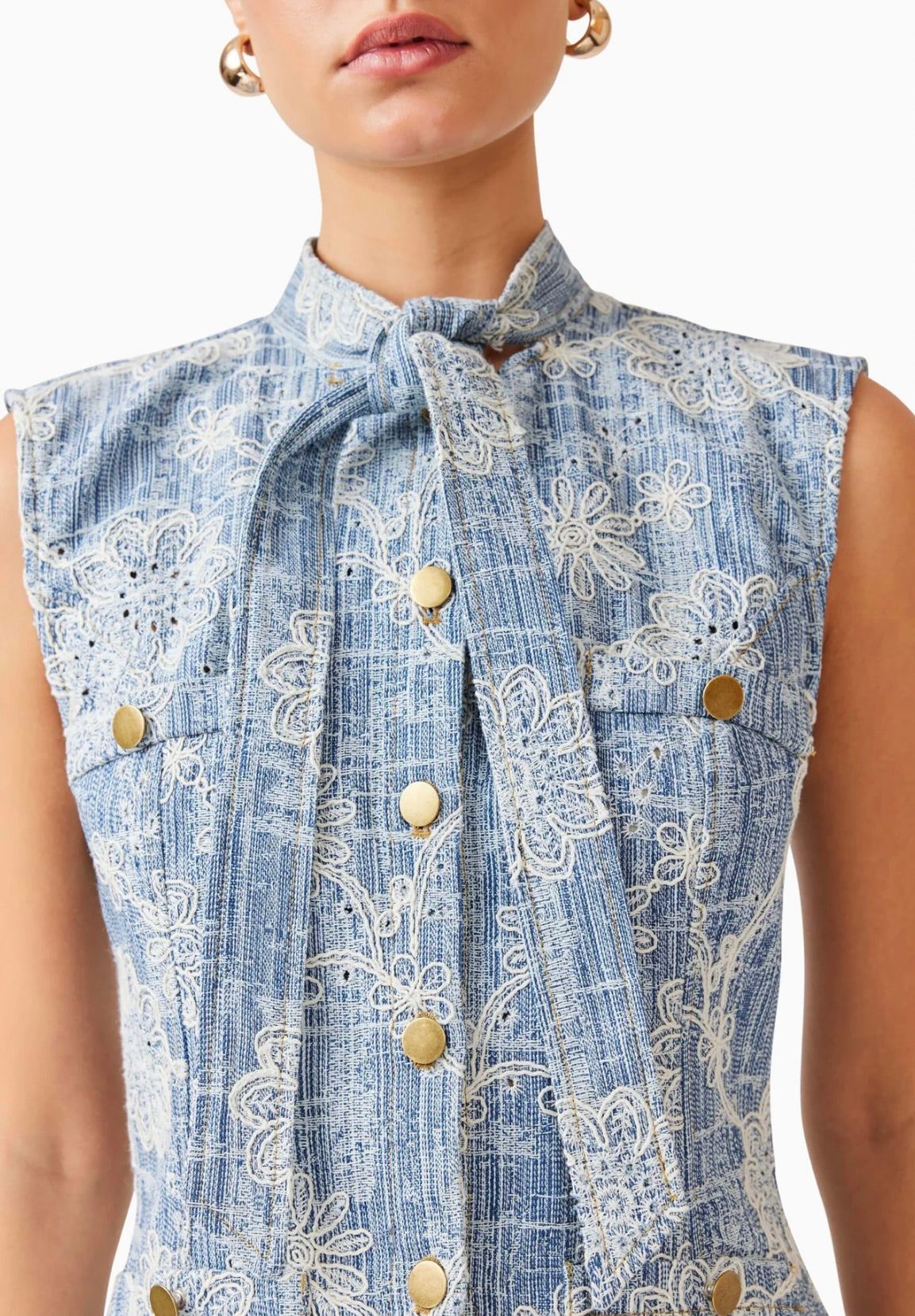 Stylish Monica Denim Top for Women - Trendy Button-Up Shirt with Comfort Fit - Perfect for Casual Outings, Date Nights & Weekend Wear