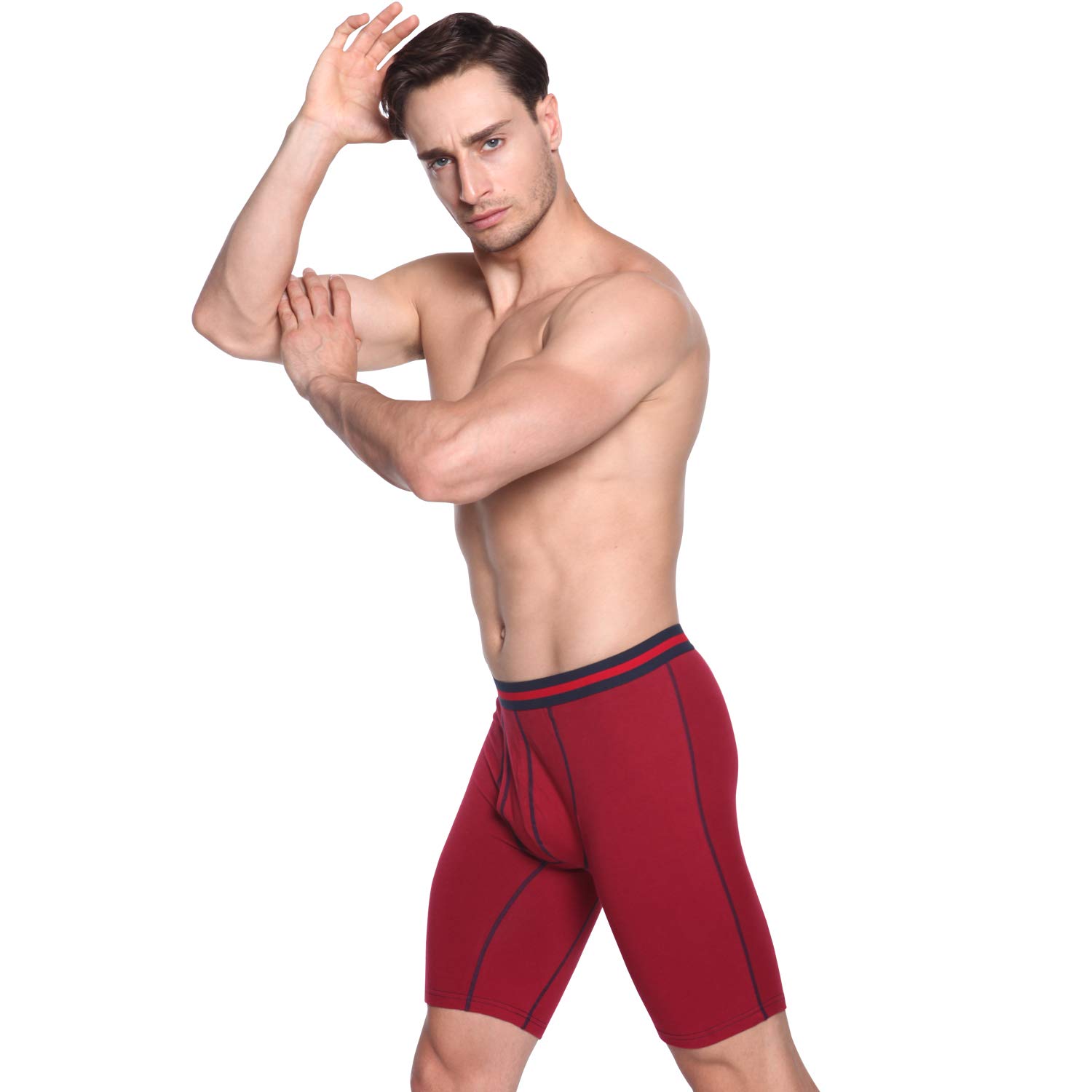 **Azuki Men's Long Leg Boxer Briefs - Soft & Breathable Underwear for Everyday Comfort - Perfect for Workout, Sleep & Daily Wear**