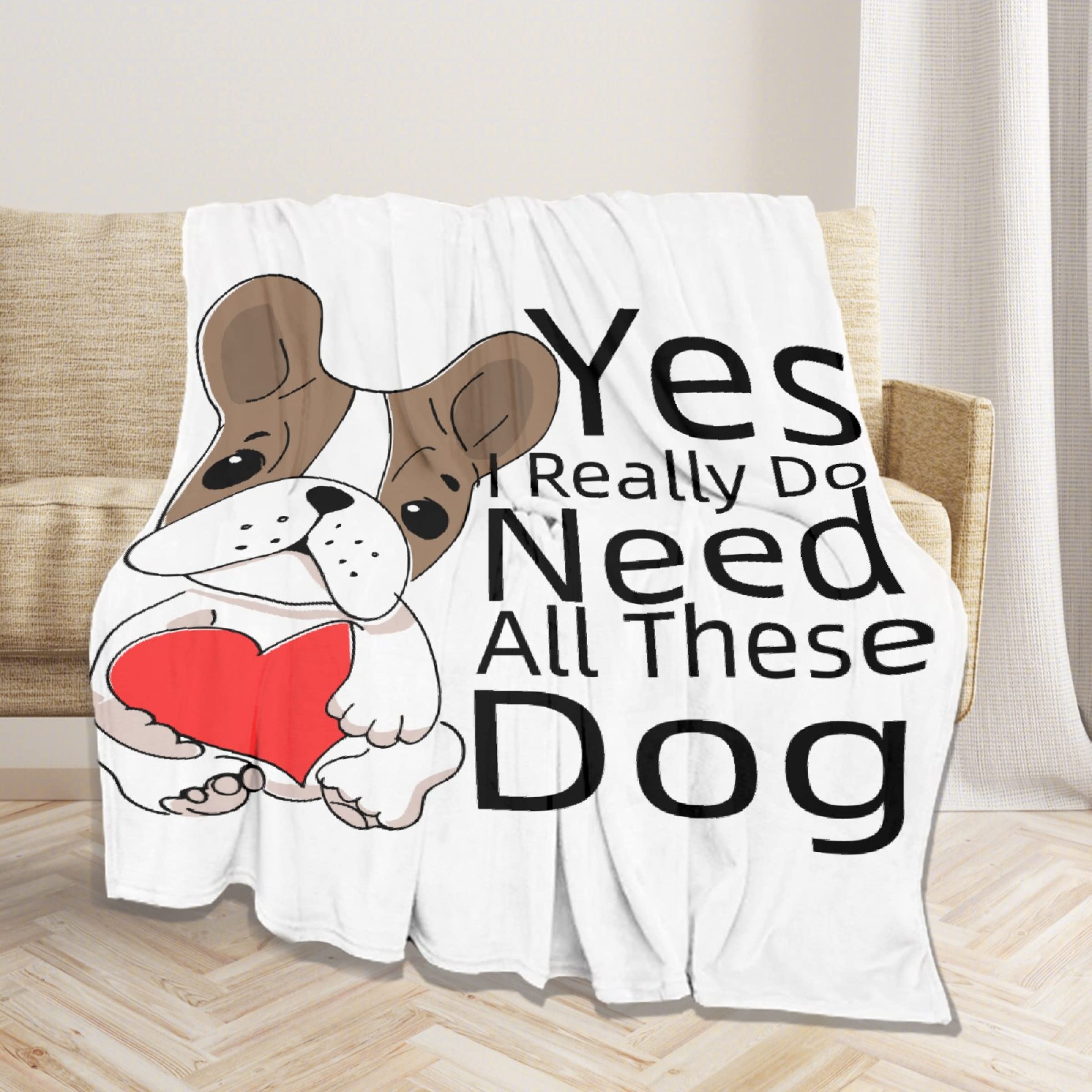 Soft Flannel Fleece Dog Throw Blanket - Lightweight Plush Microfiber Blanket for Pets, 120x90 Inches XL - Perfect for Bed, Couch, Camping & Travel - Cozy Home Decor & Family Gift Idea