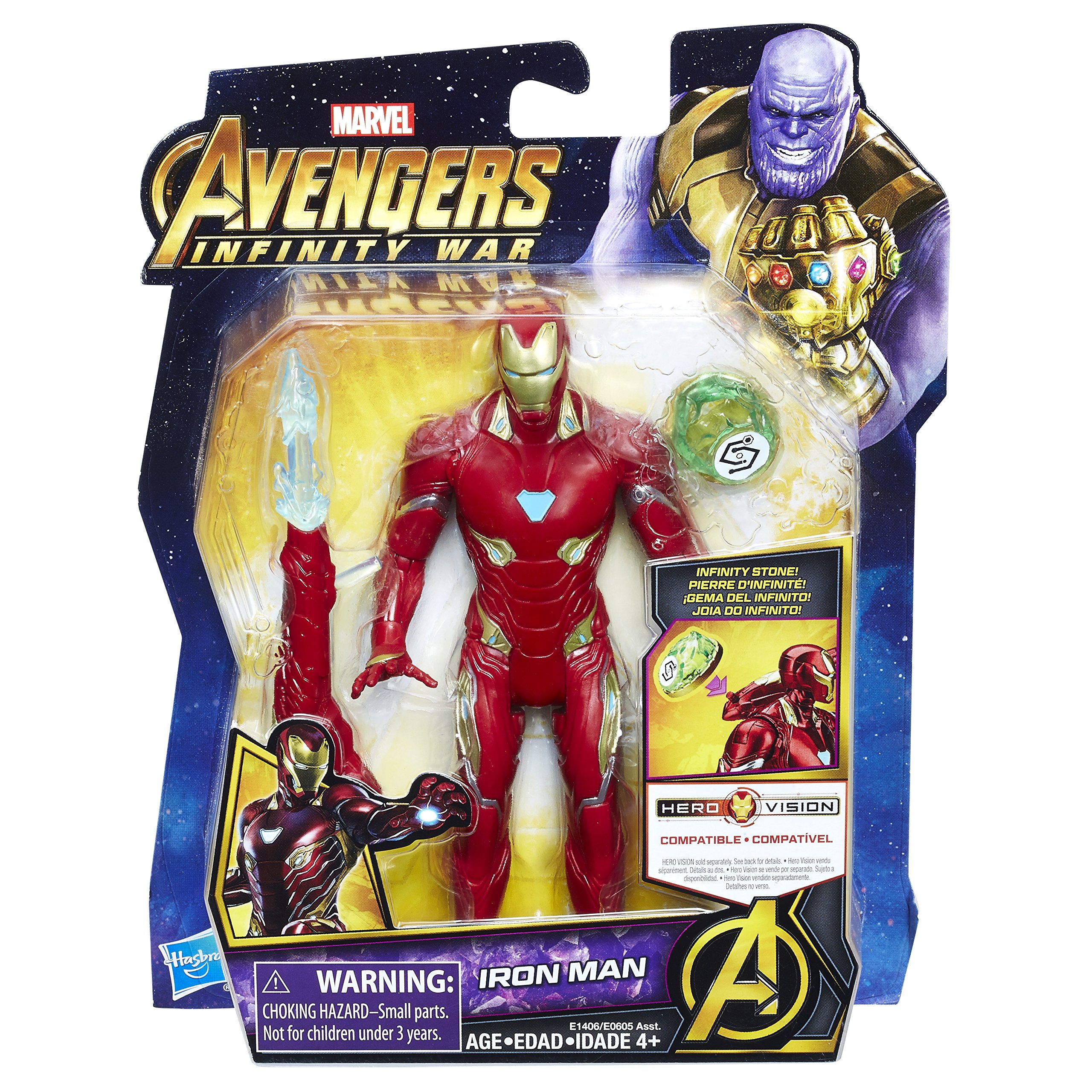 Marvel Avengers: Infinity War Iron Man Action Figure with Infinity Stone - Collectible Toy for Superhero Fans & Marvel Enthusiasts | Perfect for Display, Gifts & Role Play