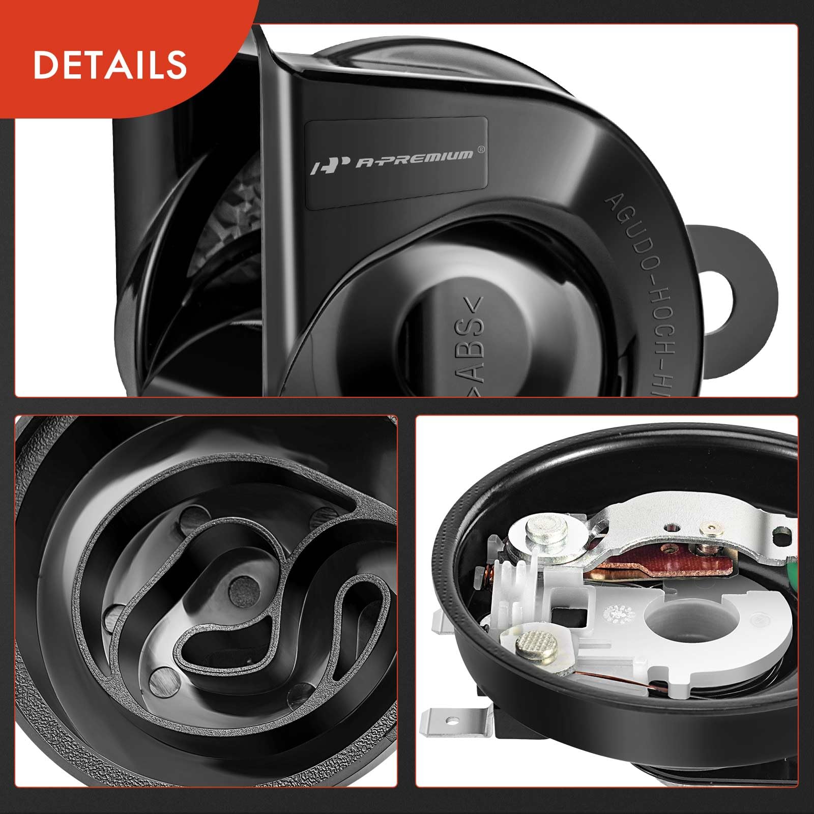 Premium Universal 12V 110dB Snail Horn - Loud Electric Car Horn for Passenger Cars, Trucks, Motorcycles & Off-Road Vehicles - Perfect for Safety Upgrades & Road Warning Signals