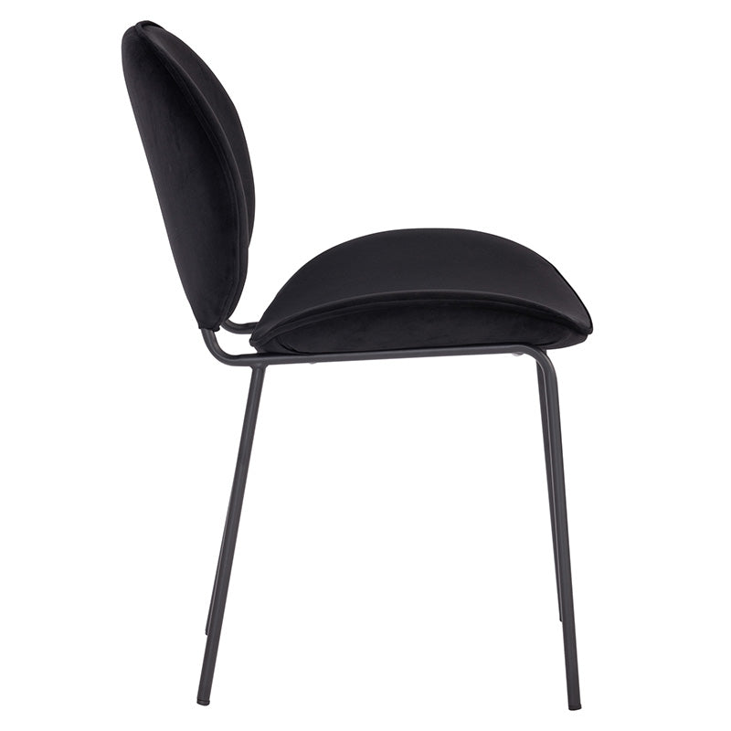 Luxury Black Velvet Dining Chair - Modern Upholstered Kitchen & Dining Room Furniture for Home Decor | Perfect for Formal Dining, Breakfast Nook & Small Spaces