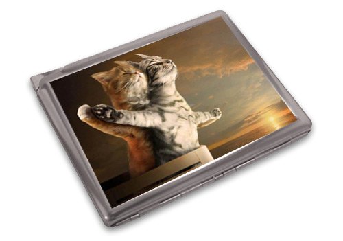 Funny Titanic Cat Cigarette Case with Lighter & Wallet - Multi-Purpose Business Card Holder for Men | Novelty Smoking Accessories & Unique Gift Idea for Parties, Travel and Everyday Use