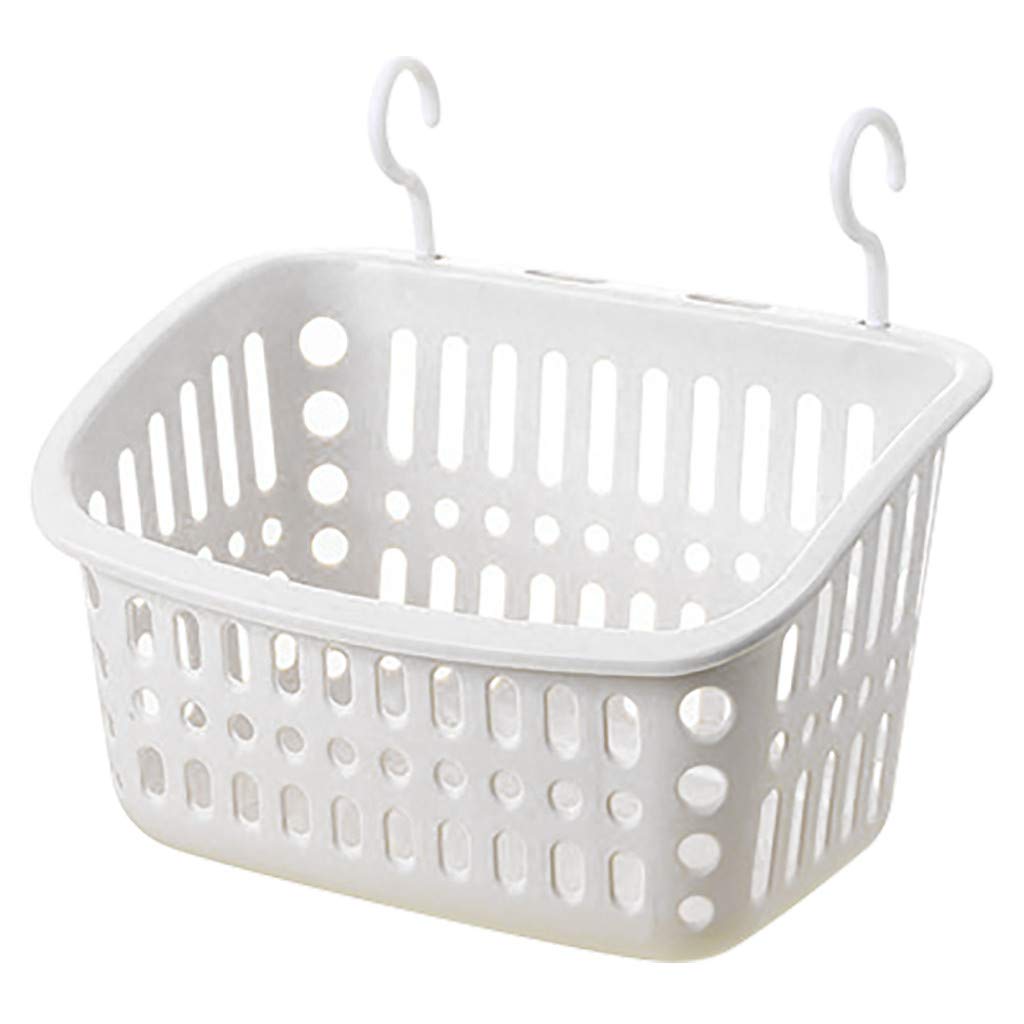 Plastic Shower Caddy with Hooks - Hanging Bathroom Storage Basket for Kitchen & Bathroom Organization - Perfect for Shower, Bath, and Home Storage