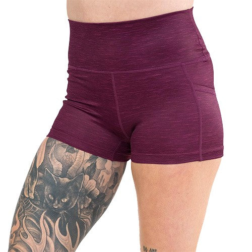 Heather Berry Women's Casual Shorts - Comfortable Stretchy Summer Shorts for Running, Yoga, and Outdoor Activities