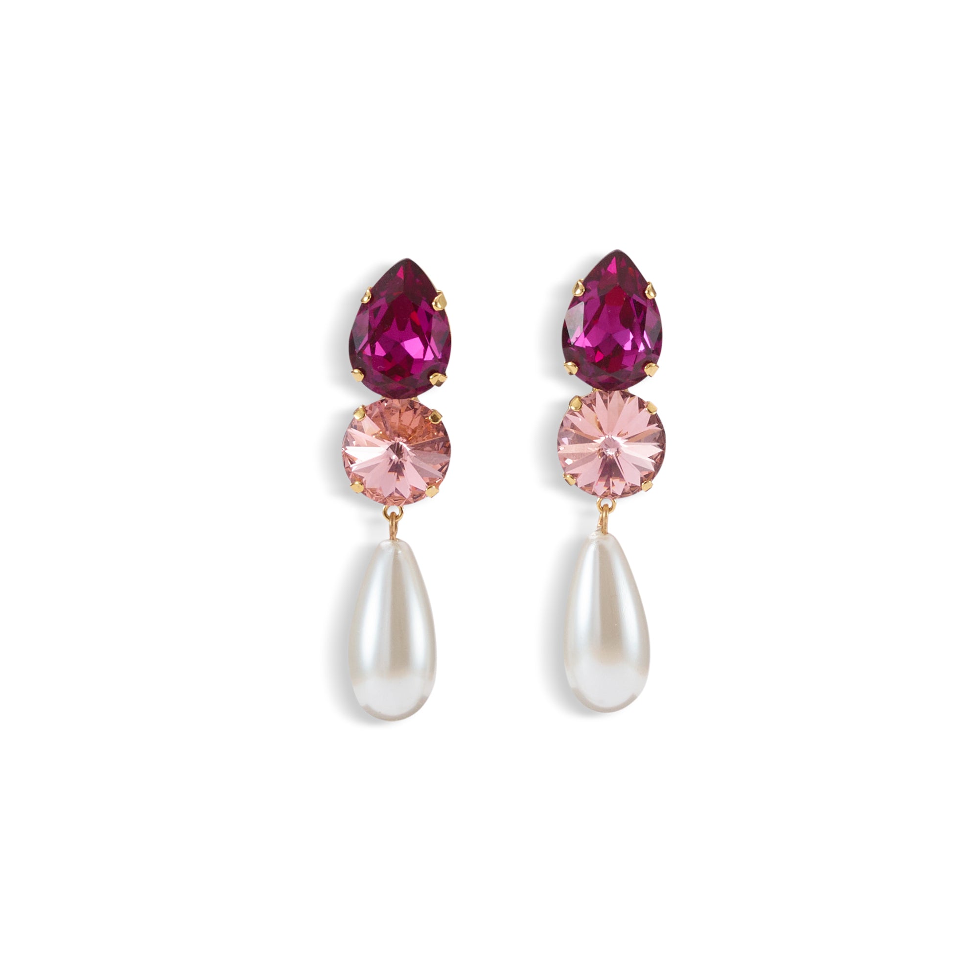 Stella Crystal and Pearl Drop Earrings for Women - Elegant Dangle Jewelry for Wedding, Party & Special Occasions