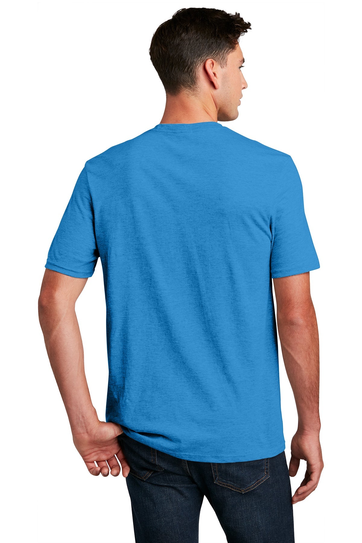 District Made Men's Perfect Blend T-Shirt - Heathered Bright Turquoise - Comfortable Casual Wear for Everyday & Outdoor Activities