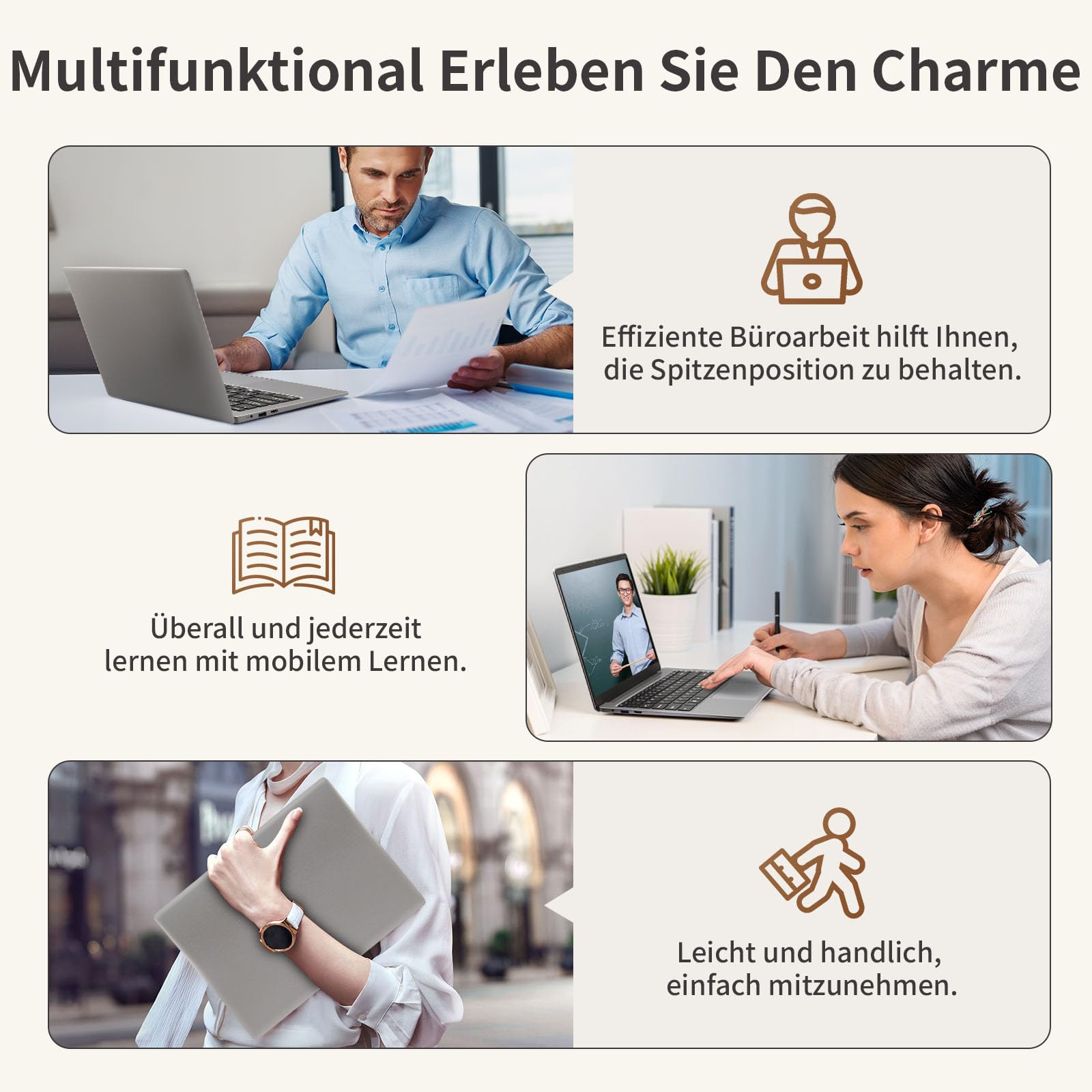 Zyphionix 14 Inch Ultrabook Laptop - 8GB RAM 256GB SSD, Windows 11 Pro, 1920x1080 IPS Display, Intel Celeron N4120 (Up to 2.6GHz), 2x USB 3.0 - Thin & Light Notebook (Gray) for Business, Students & Remote Work