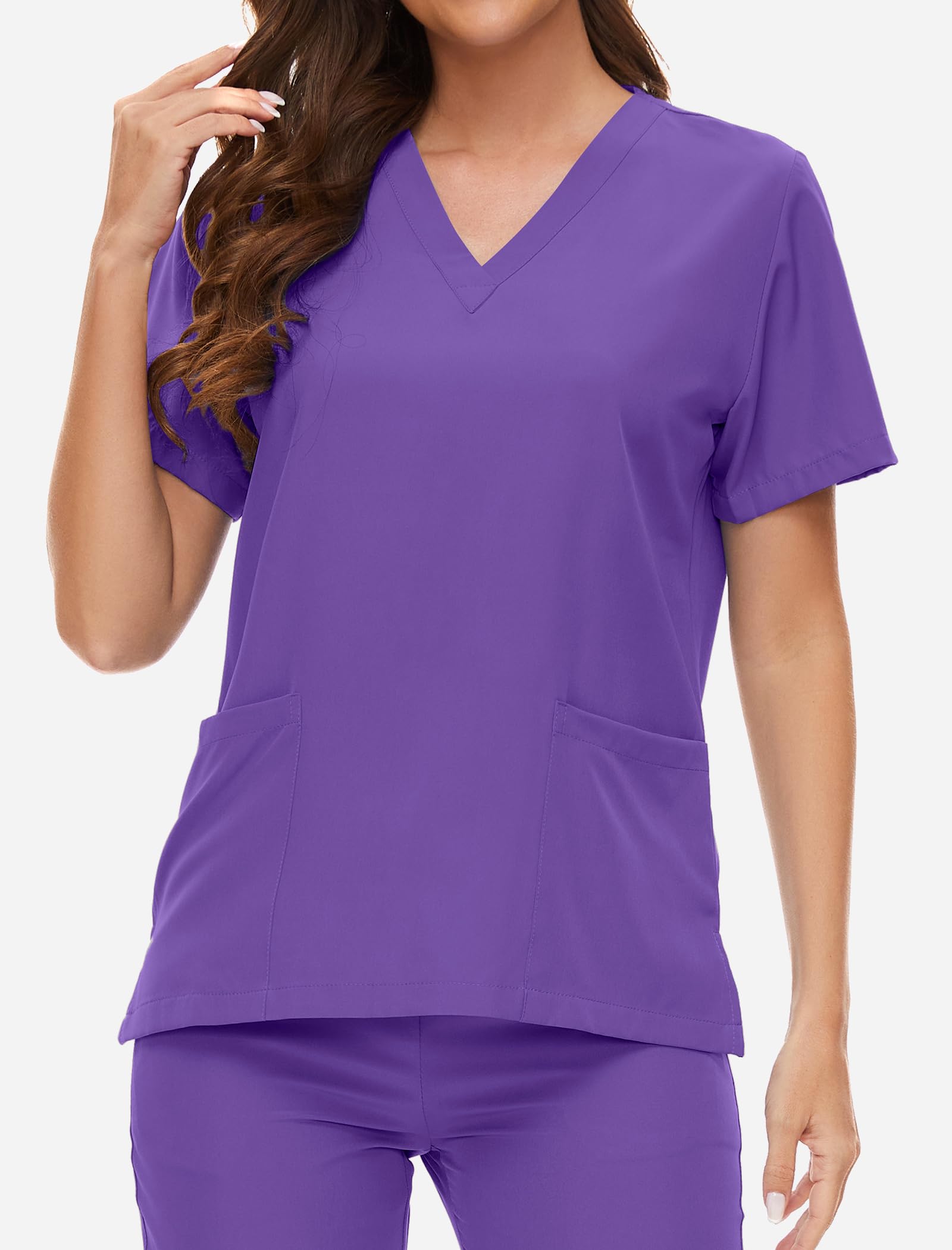 VIAOLI Women's Stretch Nursing Scrubs Set - V-Neck Pocket Top & Drawstring Jogger Pants | Comfortable Medical Uniform for Nurses, Doctors & Healthcare Workers | Perfect for Hospital Shifts, Clinics & Long Work Hours