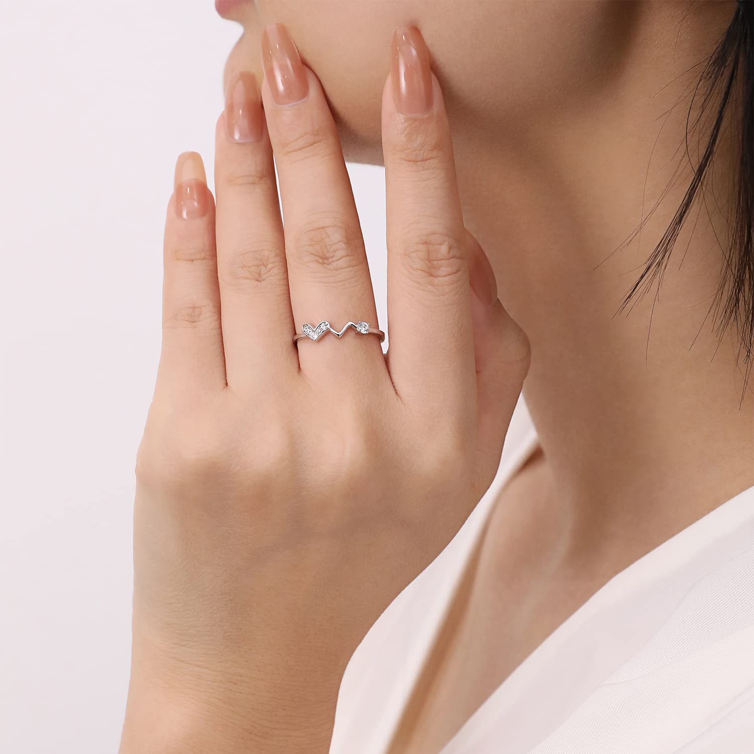 Meissa Silver Rings for Women - Adjustable Stackable Love Rings for Teen Girls, Cute Dainty Midi Rings | Perfect for Everyday Wear, Gifts, and Layering Jewelry