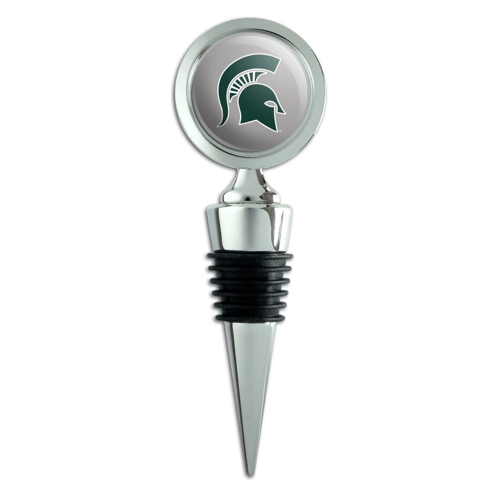 Michigan State Spartan Logo Wine Bottle Stopper - Premium Decorative Cork for Wine Bottles, Perfect for Tailgating, Parties, and Gifts for MSU Fans