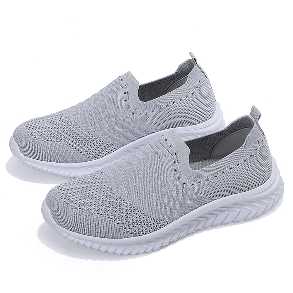 GOSPT Women's Slip-On Sock Sneakers with Glitter Rhinestones - Comfortable Mesh Jazz Dance Shoes for Latin, Ballroom & Practice | Perfect for Dance Classes, Performances & Casual Wear