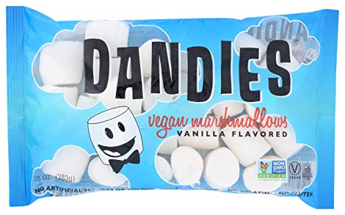 Dandies Vegan Marshmallows - Vanilla Flavor, 10oz (283g) | Dairy-Free, Gluten-Free, Non-GMO | Perfect for Hot Cocoa, Campfire S'mores & Baking