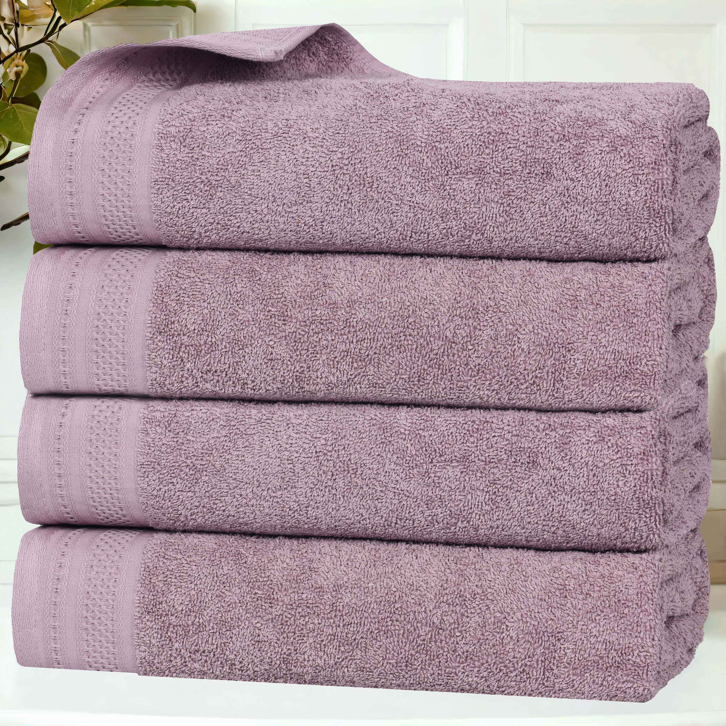 Premium Honeycomb Waffle Weave Cotton Bath Towels Set of 4 - Ultra Soft & Absorbent Luxury Bathroom Towels for Spa, Hotel, and Home Use
