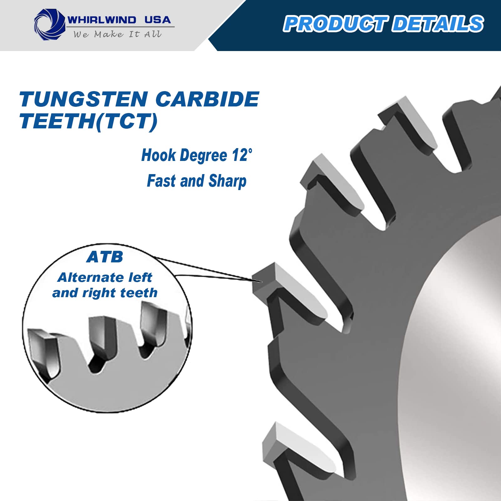 10 Inch 60 Teeth Carbide Circular Saw Blade for Wood Cutting - Fits 5/8