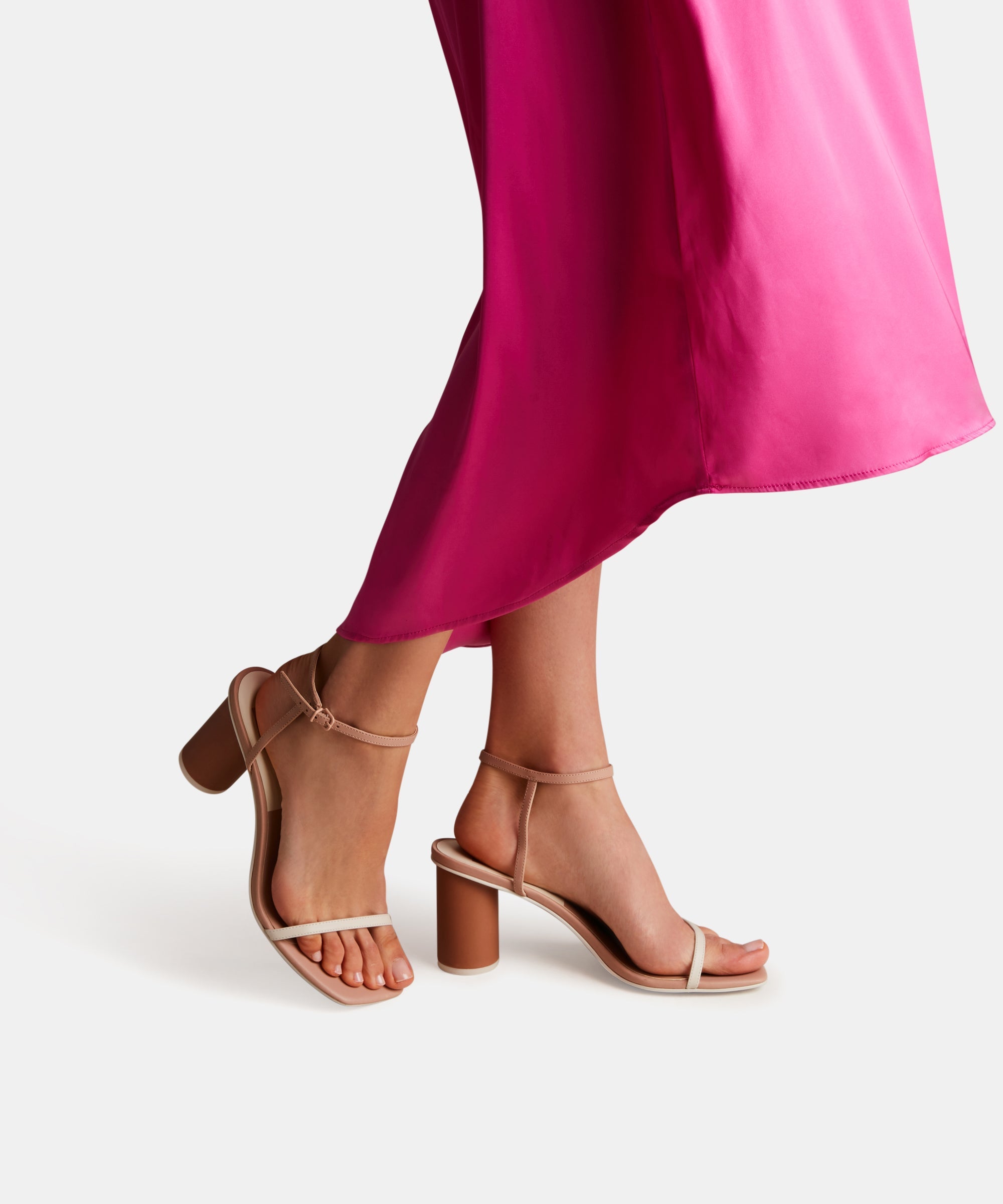 NAOMEY Women's Nude Multi Leather Heels - Stylish & Comfortable High Heels for Work, Party & Evening Events