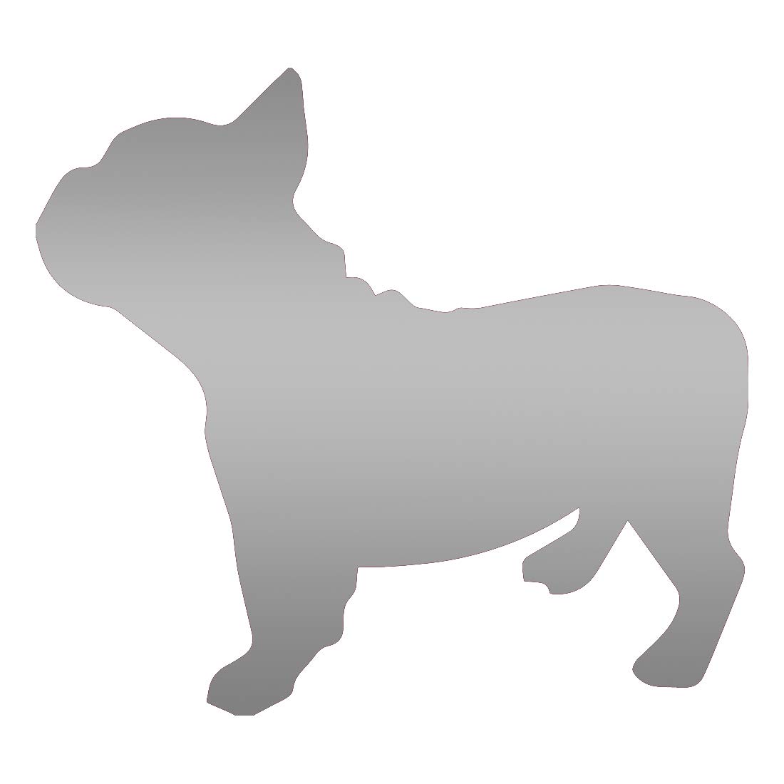 Premium Metallic Silver French Bulldog Vinyl Decal Stickers (Set of 2) - Waterproof, Durable for Laptop, Phone, Helmet, Car, Mug, Wall Decor - Perfect for Pet Lovers & Home Office Customization