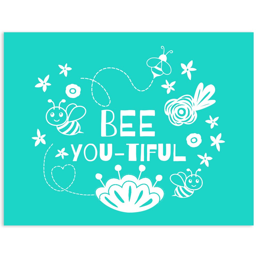 Bee Silk Screen Stencils for Painting on Wood - 8.5x11 Inch Reusable, Washable, Self-Adhesive Chalk Stencils & Transfers - Perfect for DIY Crafts, Home Decor, and Chalkboard Art Projects