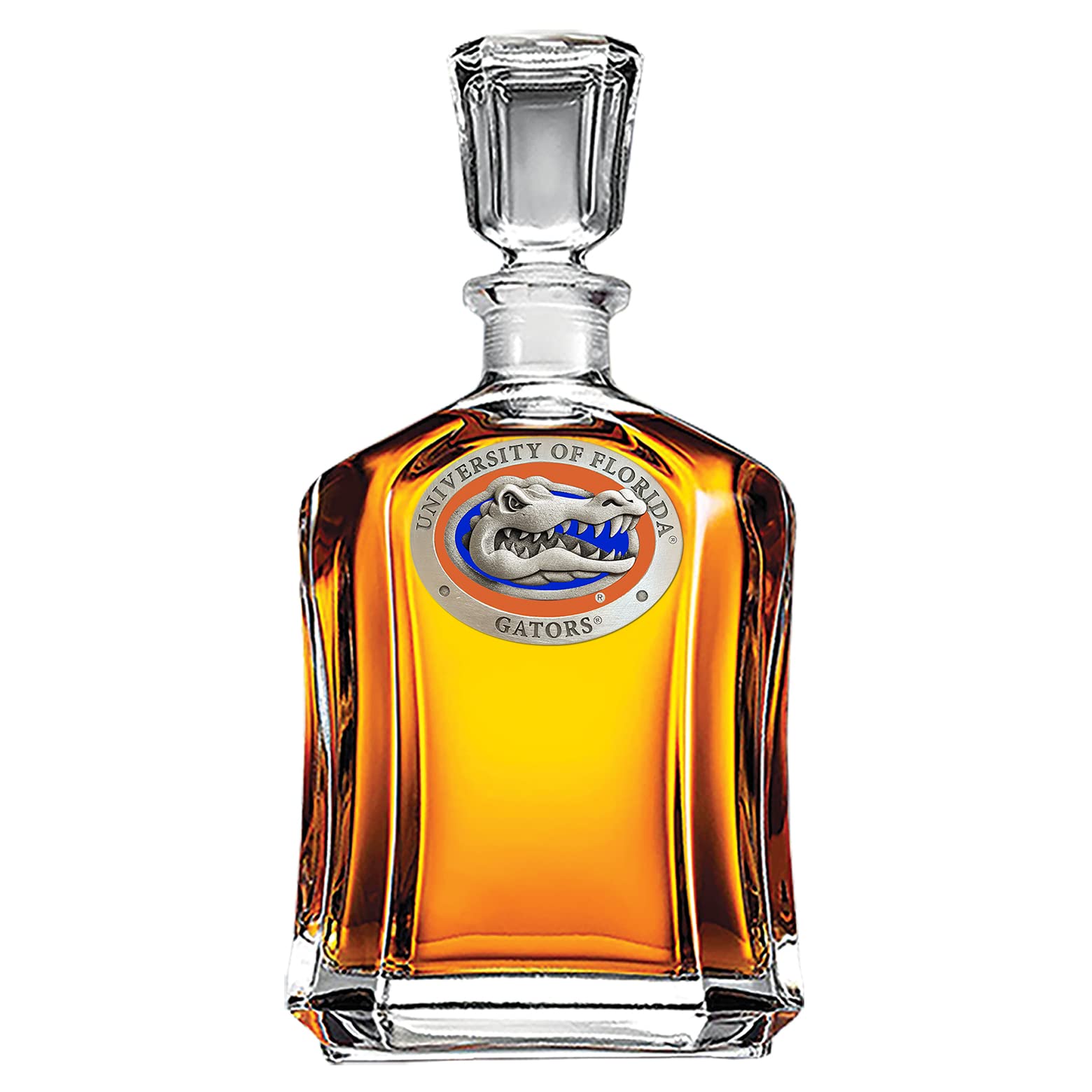 University of Florida Capitol Decanter - 24oz Glass Liquor Decanter with Handcrafted Pewter Lid - Perfect for Bourbon, Whiskey & Wine Gifts, Home Bar Decor & Alumni Collectibles