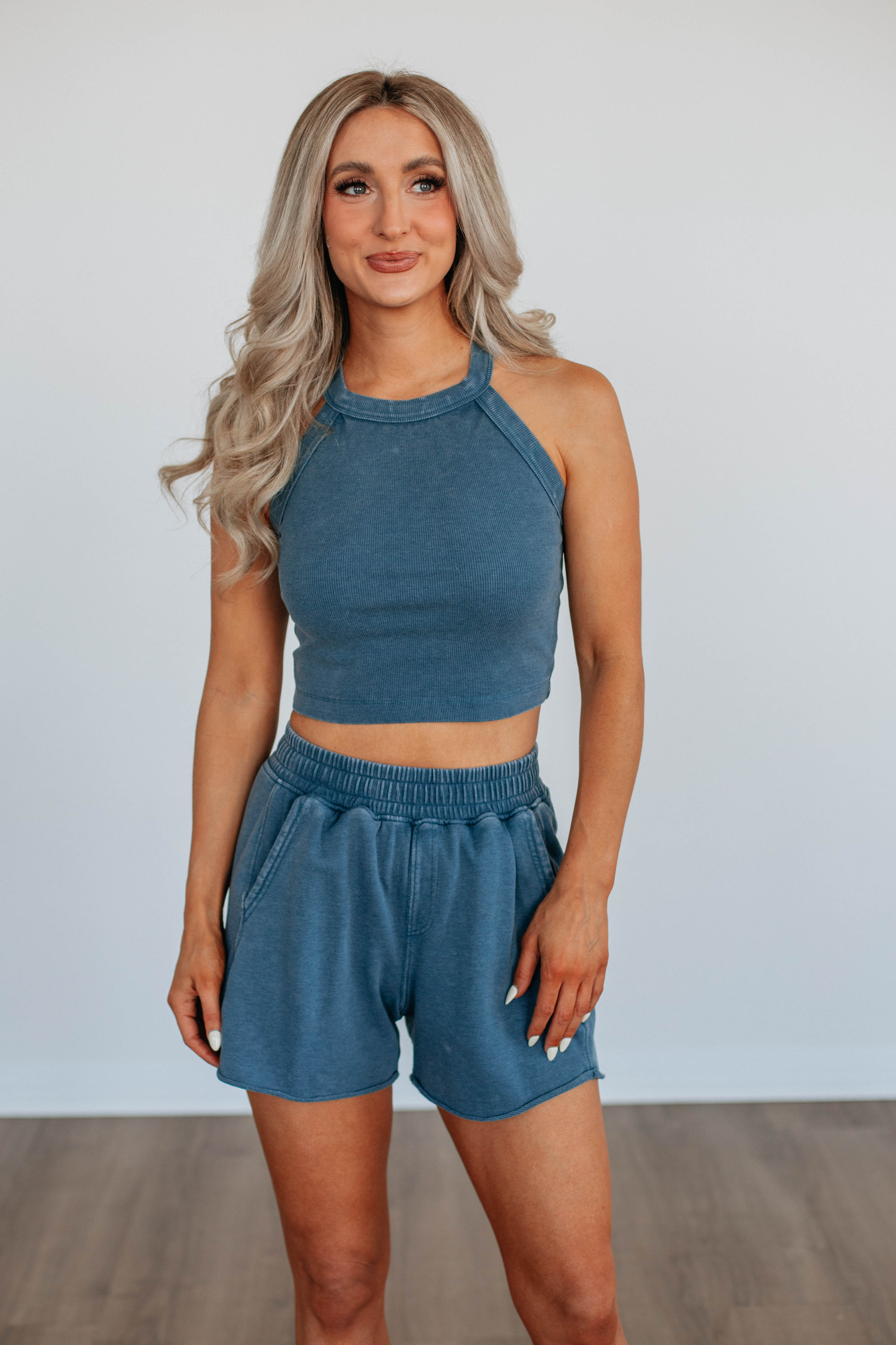 Chann Ribbed Tank Top for Women - Deep Sea Blue Sleeveless Casual Shirt - Perfect for Summer Outfits, Beachwear, and Layering