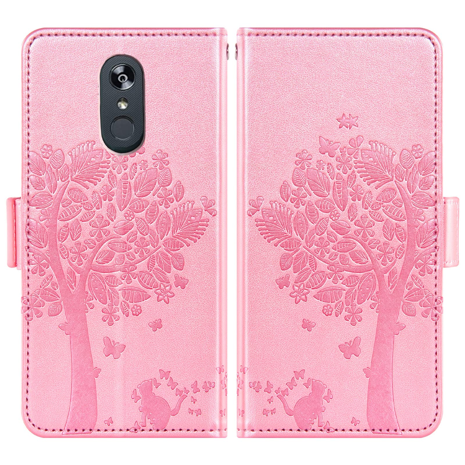 **Asuwish Wallet Case for LG Stylo 4 & Stylo 4 Plus - Flip Cover with Card Holder, Wrist Strap & Tempered Glass Screen Protector - Compatible with LG Stylo4, Sylo4, Style 04, Q Stylus Alpha (Rose Gold) - Perfect for Work, Travel & Everyday Use**