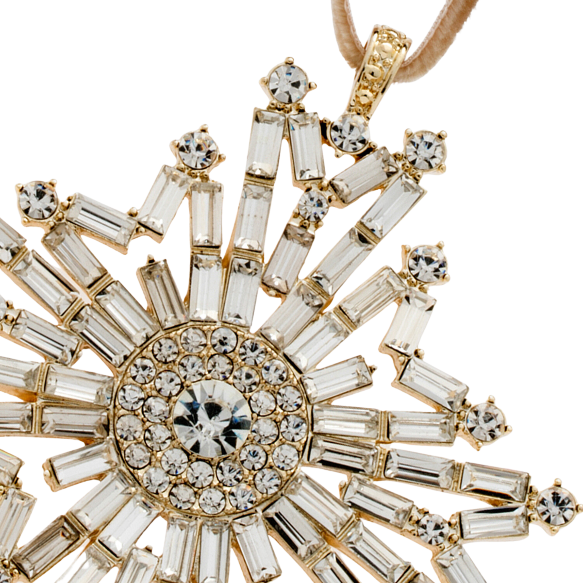 Baguette Snowflake Hanging Christmas Ornament - Elegant Crystal Decor for Holiday Tree, Home, and Office Decorations | Perfect for Christmas, Winter Weddings & Festive Parties