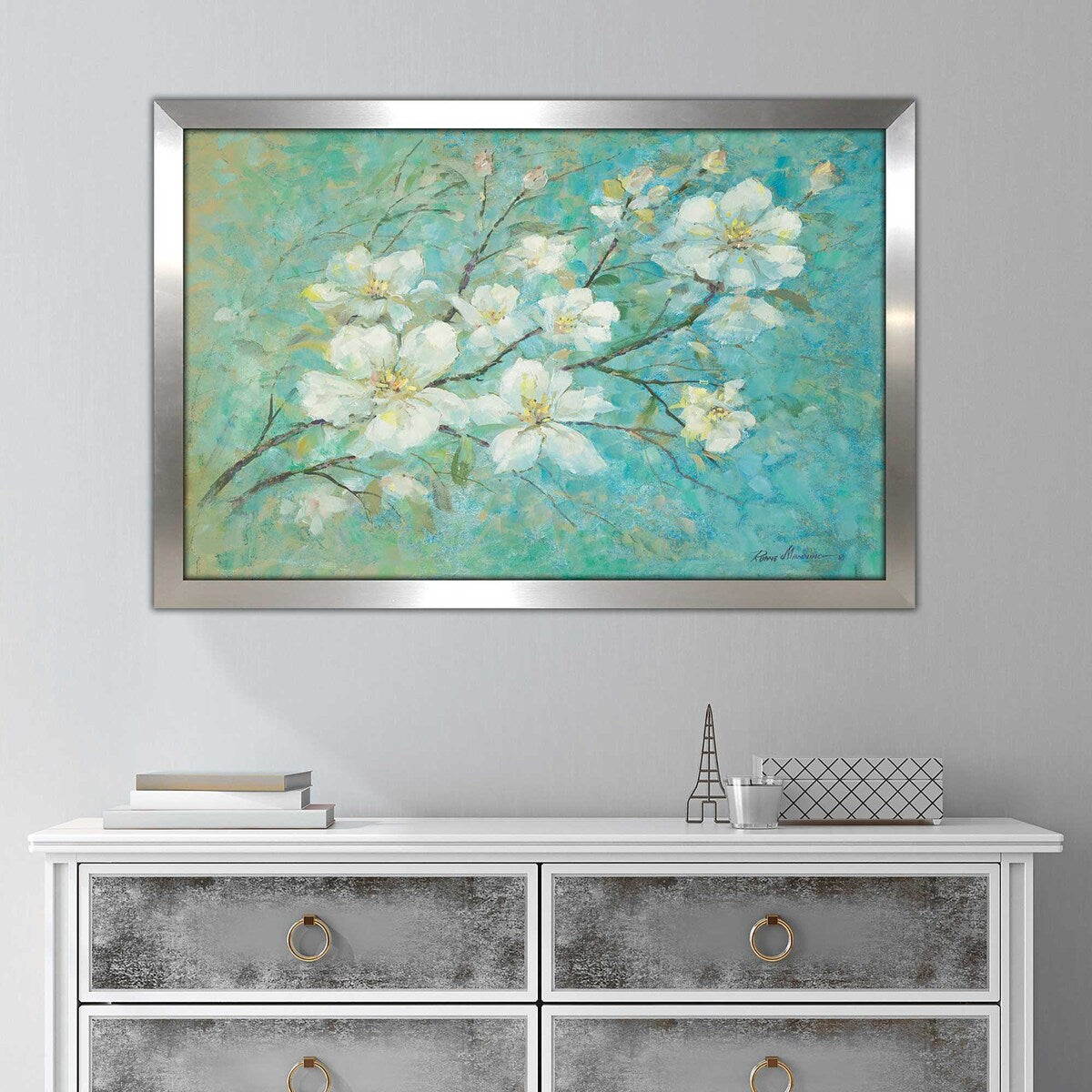 Apple Blossoms by Ruane Manning - Premium Acrylic Wall Art Print - Vibrant Floral Home Decor for Living Room, Bedroom & Office