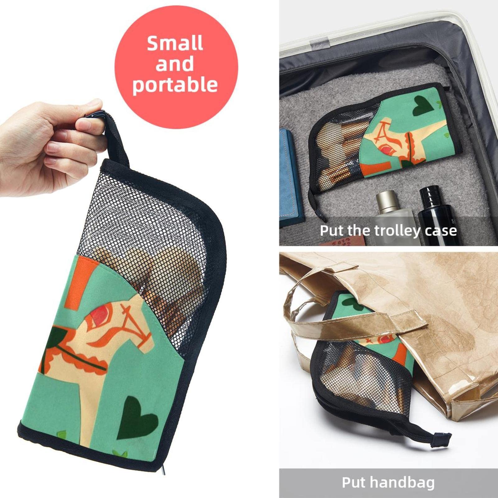 Premium 12-Slot Makeup Brush Organizer Bag with Horse Paper Cut Flower Design - Portable Travel Makeup Brush Holder Case for Professional & Home Use - Perfect for Makeup Artists, Travelers & Daily Beauty Routine