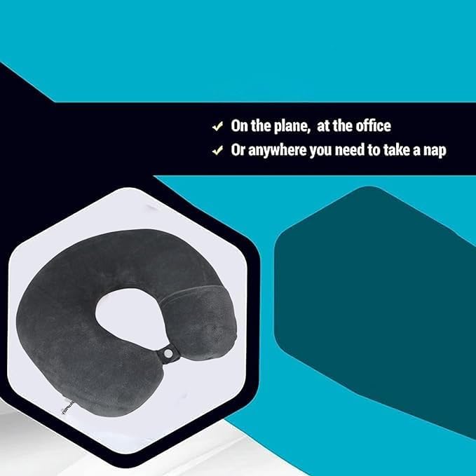 Avolusion Ergonomic Neck Pillow - Round Travel Pillow for Car & Airplane, Cervical Support Cushion for Better Sleep & Pain Relief - Perfect for Long Flights, Road Trips & Office Naps