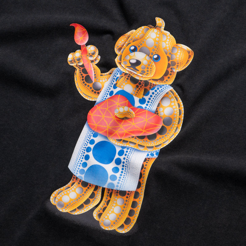 Market Infinity Bear Graphic Tee - Soft Washed Black Cotton T-Shirt for Men & Women - Casual Streetwear & Everyday Comfort