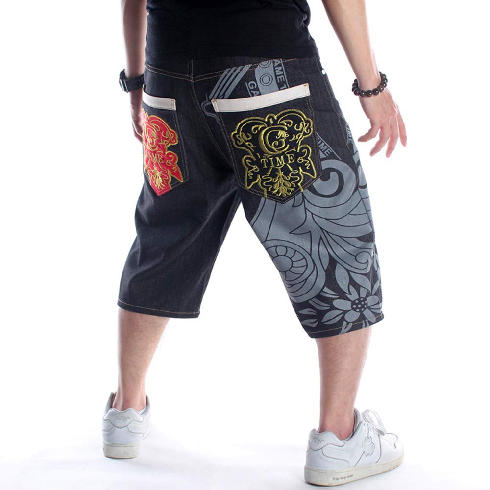 Chowsir Men's Baggy Hip Hop Jeans - Loose Fit Embroidered Denim Pants for Casual Streetwear & Urban Fashion | Perfect for Hip Hop, Street Style, and Everyday Wear