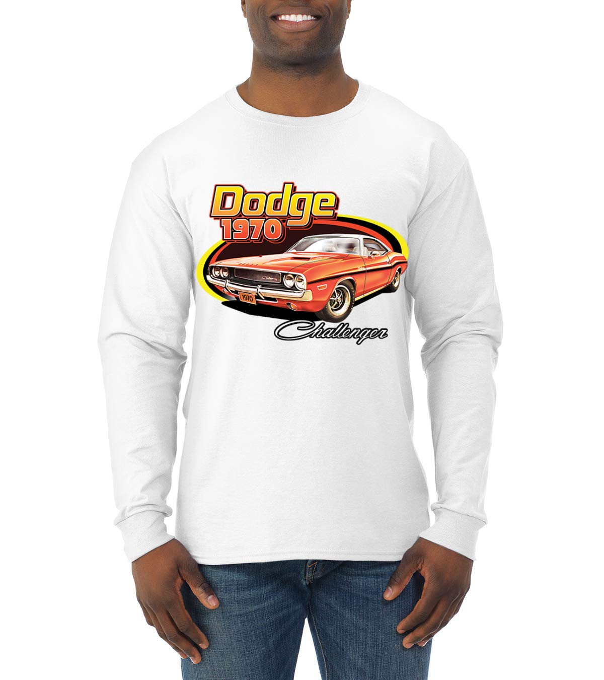 Vintage 1970 Dodge Charger Muscle Car Racing T-Shirt for Men - Long Sleeve Retro Automotive Tee - Perfect for Car Enthusiasts, Racing Fans & Casual Wear