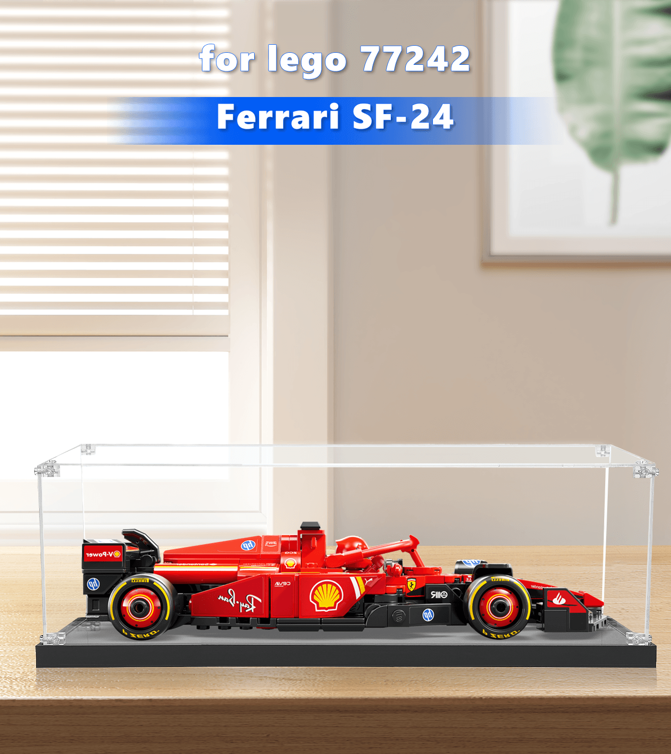 LEGO Ferrari SF 24 Display Case (1:32 Scale) - Perfect for Showcasing 77242 Model Car Collection | Home Office Decor & Gift for LEGO Enthusiasts