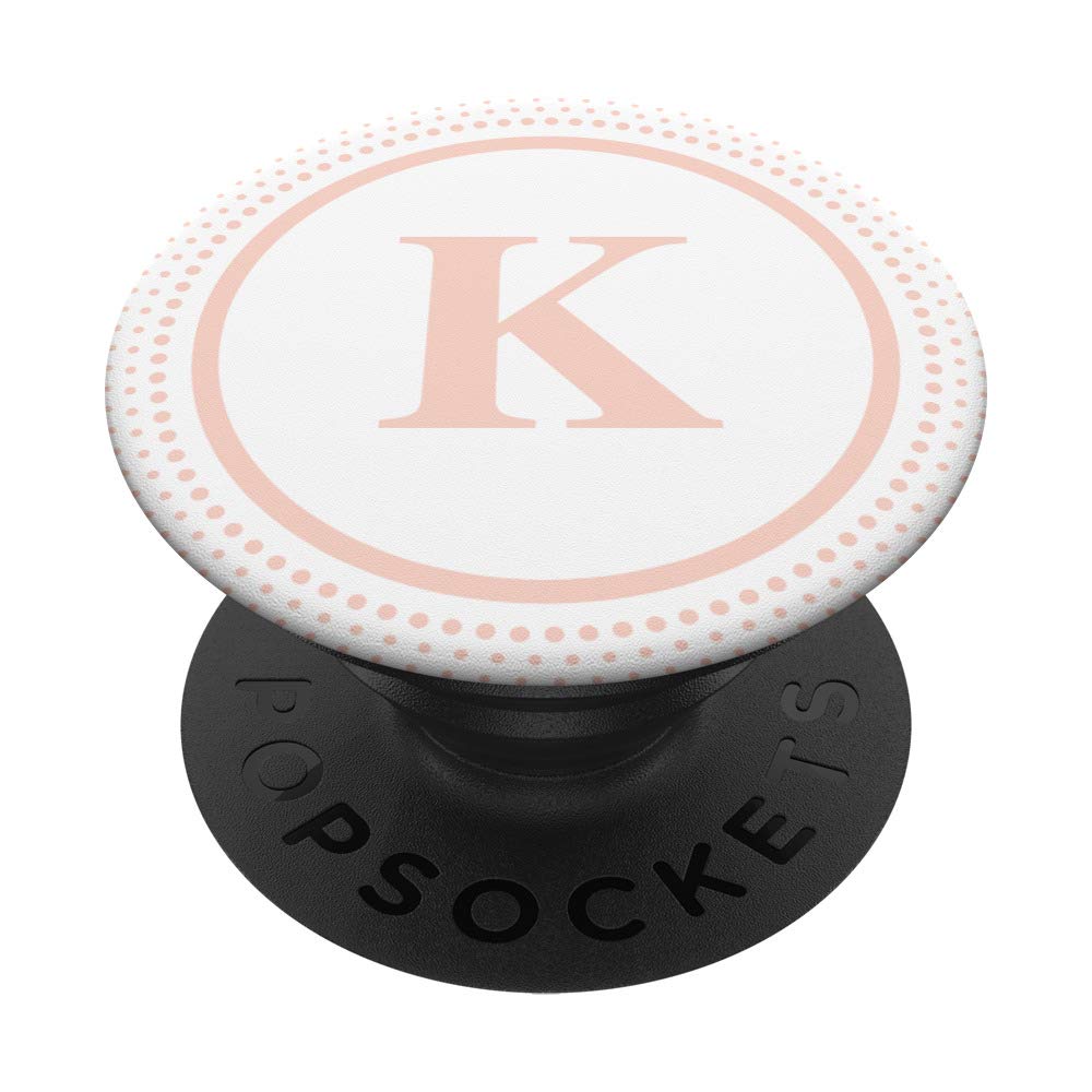K Monogram Light Pink PopSocket - Swappable Phone Grip for iPhone, Samsung, & Tablets - Perfect for Everyday Use, Travel, and Hands-Free Viewing