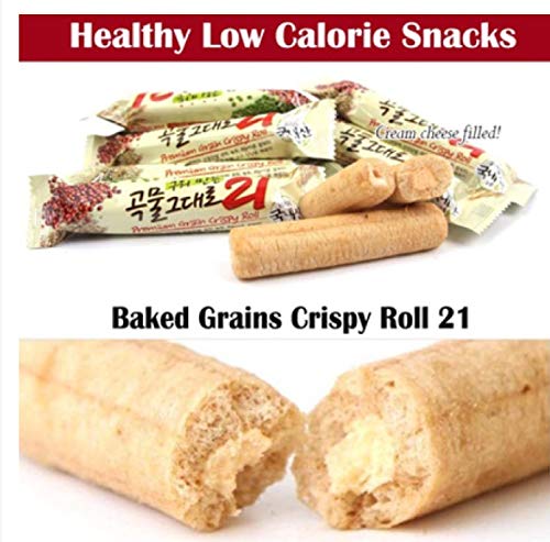 21 Flavors Cheese Stuffed Grain Crispy Roll Snacks - 180g (18 Sticks) | Crunchy Cereal Snack for Kids Lunch, Office Break & Healthy On-the-Go Treat