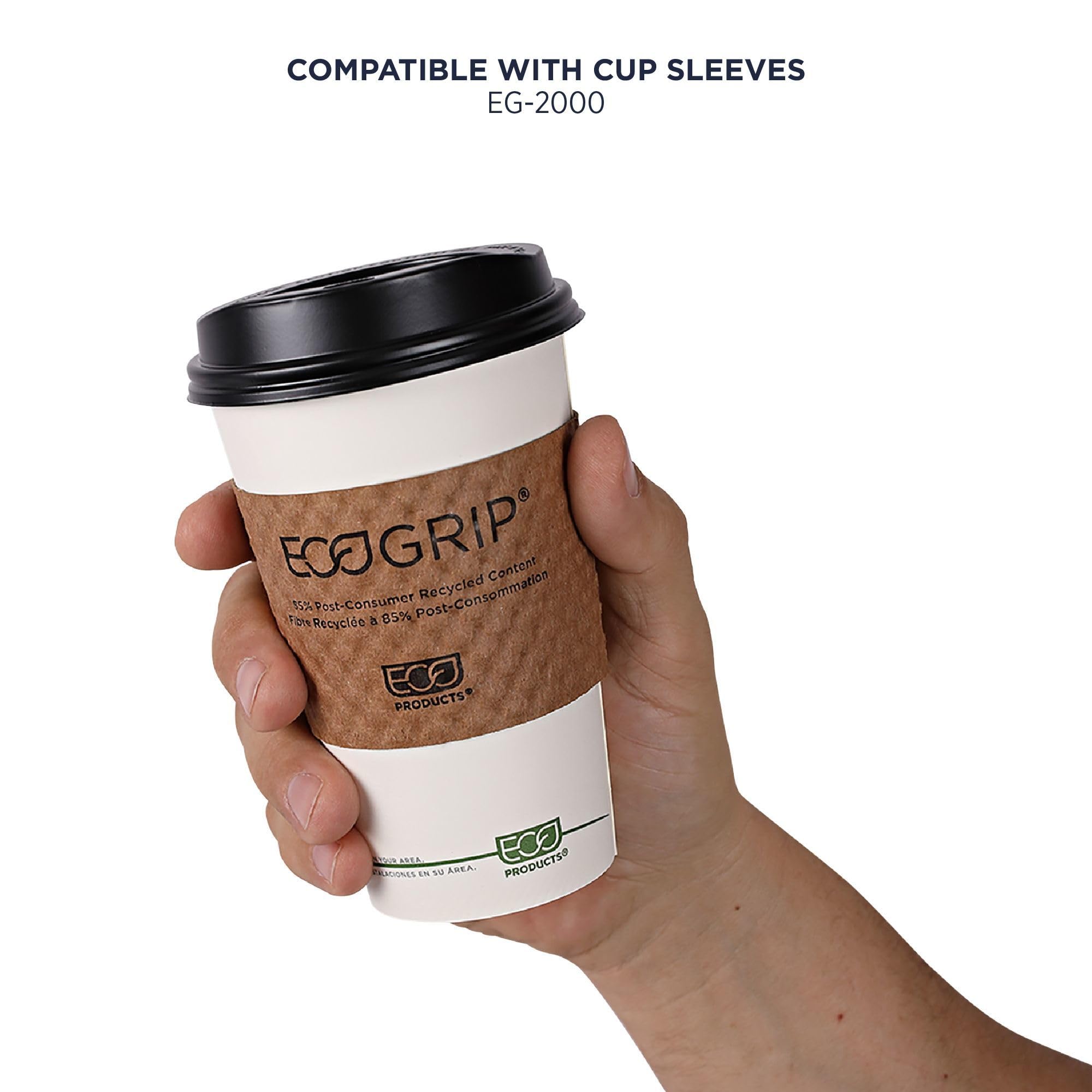 ECO-Friendly Compostable 16oz Coffee Cups - 1000 Count Case, White Single Wall Hot Paper Cups with Plant-Based PLA Lining | Biodegradable & Sustainable Disposable Cups for Coffee Shops, Offices, and Events