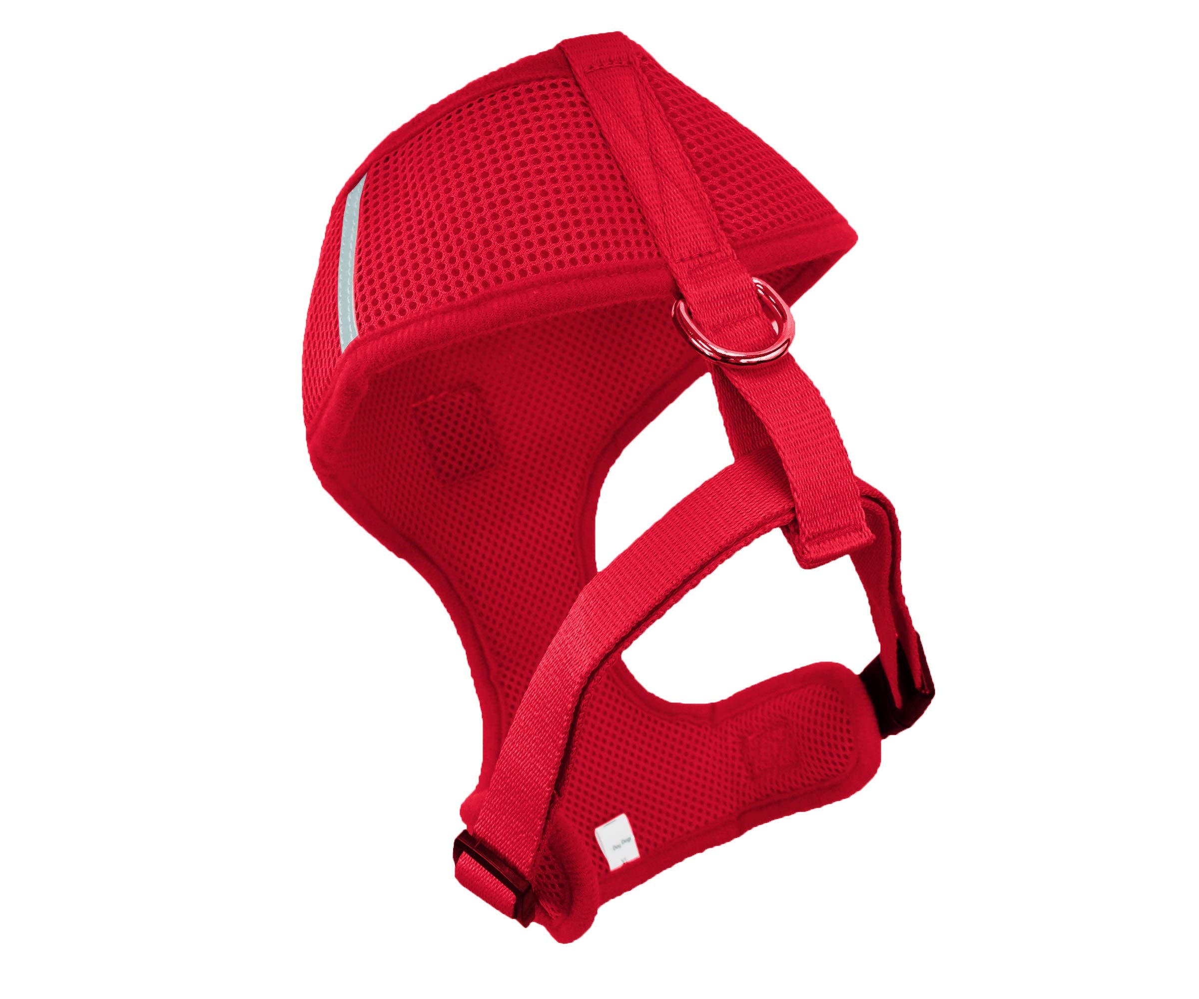 Adjustable No-Pull No-Choke Dog Harness - Reflective Breathable Pet Vest with Front Clip for Small Medium Large & X-Large Dogs (Red) - Perfect for Walking, Training & Outdoor Adventures