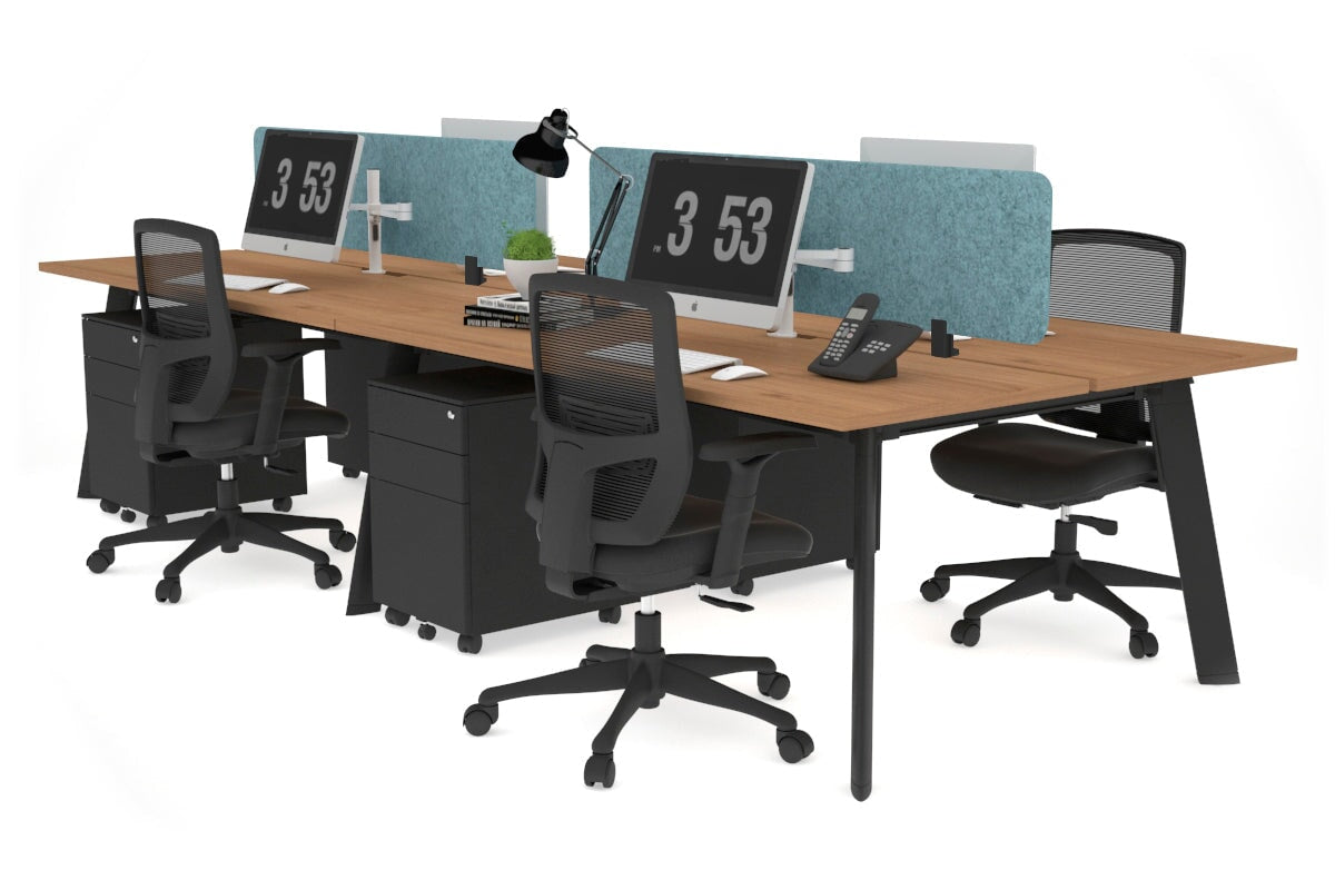 4-Person Workstation with Black Frame - 1800L x 800W Office Desk with Cable Management | Perfect for Team Collaboration & Open Office Spaces
