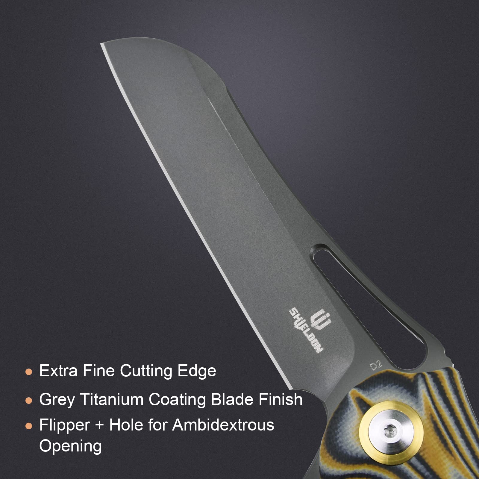 Premium Damascus Steel EDC Folding Knife - Tactical Pocket Knife for Outdoor Camping, Hiking & Survival Gear