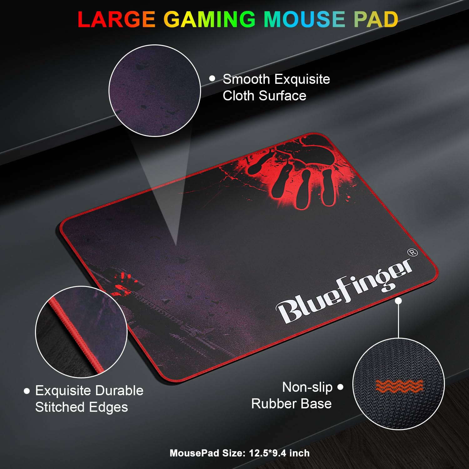 BlueFinger RGB Gaming Keyboard and Mouse Combo - Wired USB Backlit Mechanical Keyboard with Ergonomic Gaming Mouse for PC, Laptop - Perfect for Gaming, Work, and Office Use (Black & White)