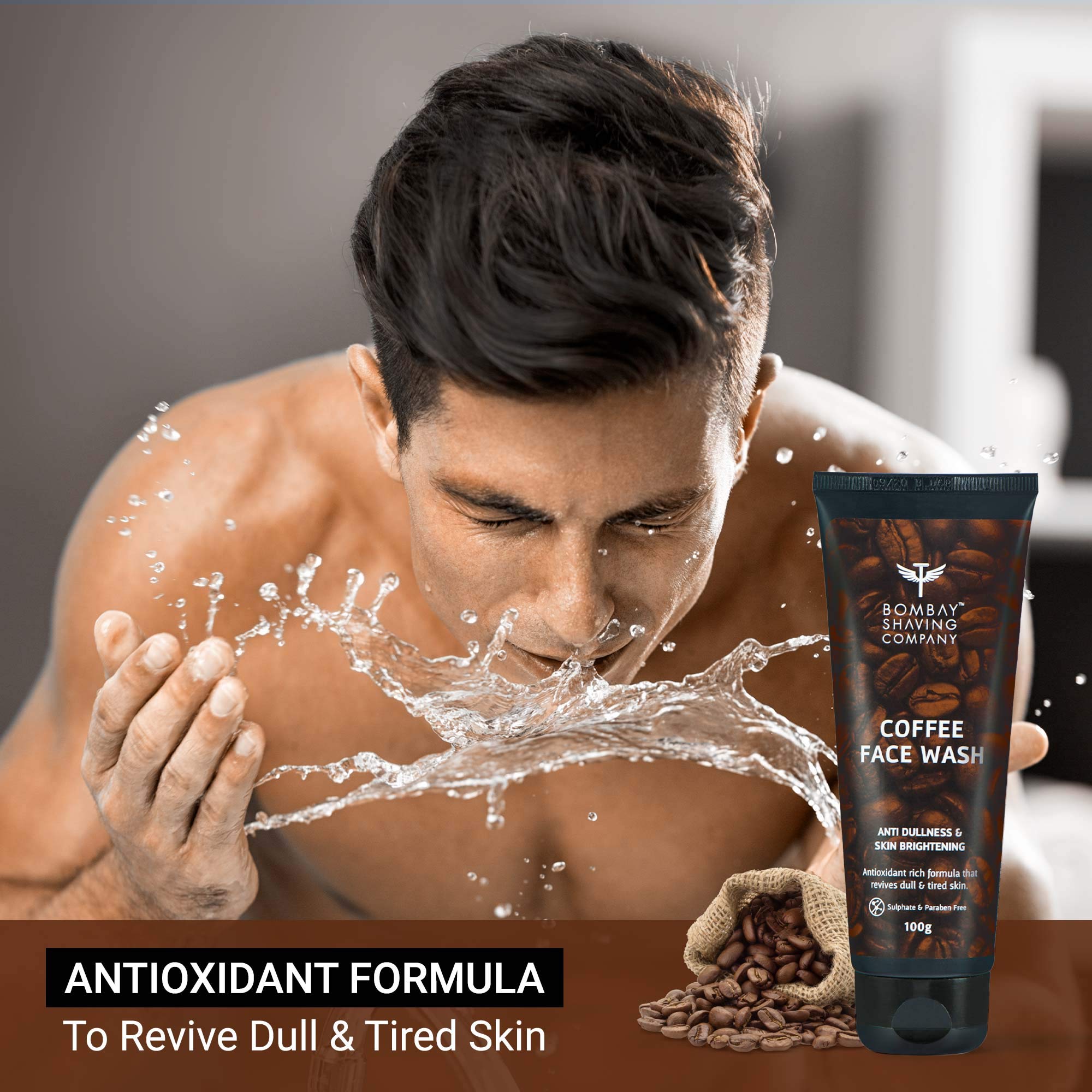 Bombay Shaving Company Charcoal & Coffee Face Wash for Men - Deep Cleansing, Oil Control & Exfoliation - Perfect for Daily Skincare Routine & Acne-Prone Skin