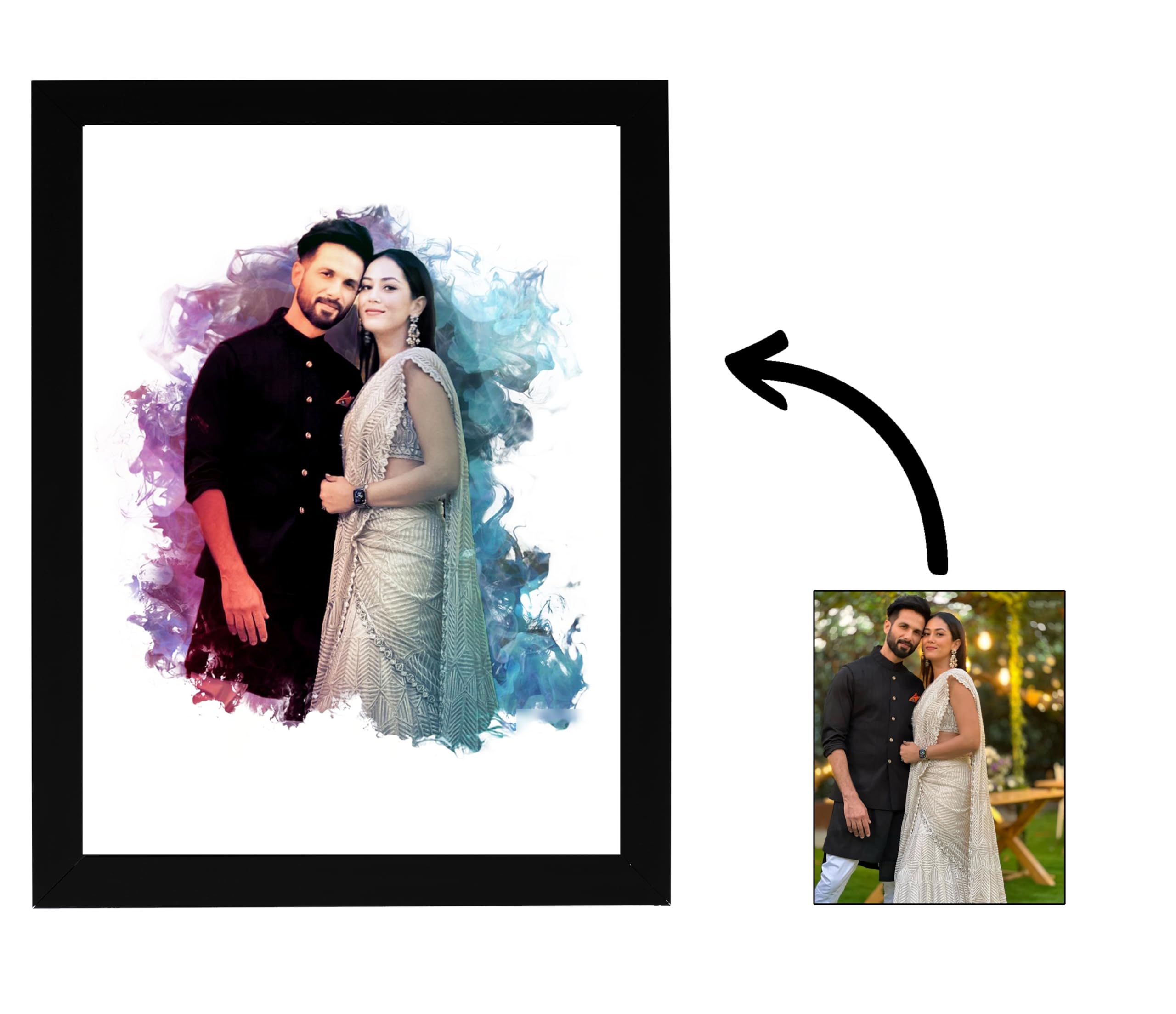 Custom Digital Oil Painting from Photo - Personalized 6x8 Inch Picture Frame Gift for Anniversaries, Birthdays, Valentine's Day - Perfect for Home Decor, Wedding Presents & Romantic Couple Gifts
