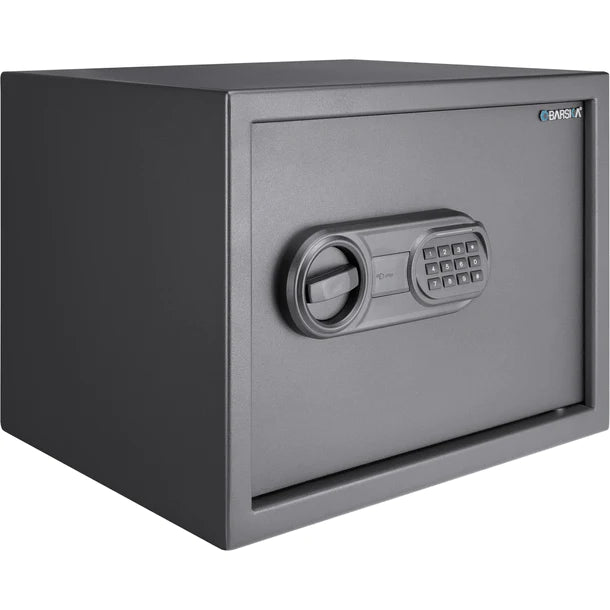Barska AX13748 WardenLight Mini LED Digital Keypad Safe - Compact Biometric Fingerprint Security Box for Home, Office & Travel - Protect Cash, Jewelry, Documents & Valuables