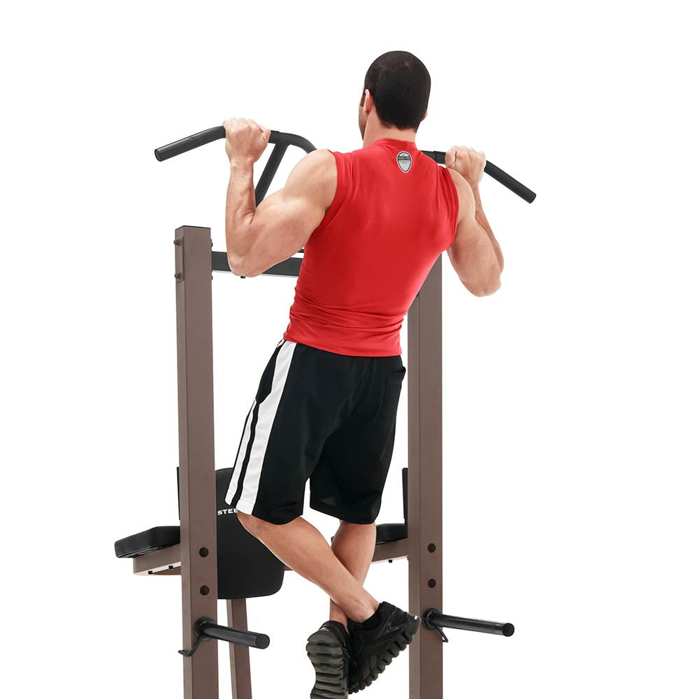 SteelBody STB 98501 Power Tower - Heavy Duty Pull Up & Dip Station for Home Gym - Perfect for Strength Training, Calisthenics & Full Body Workouts