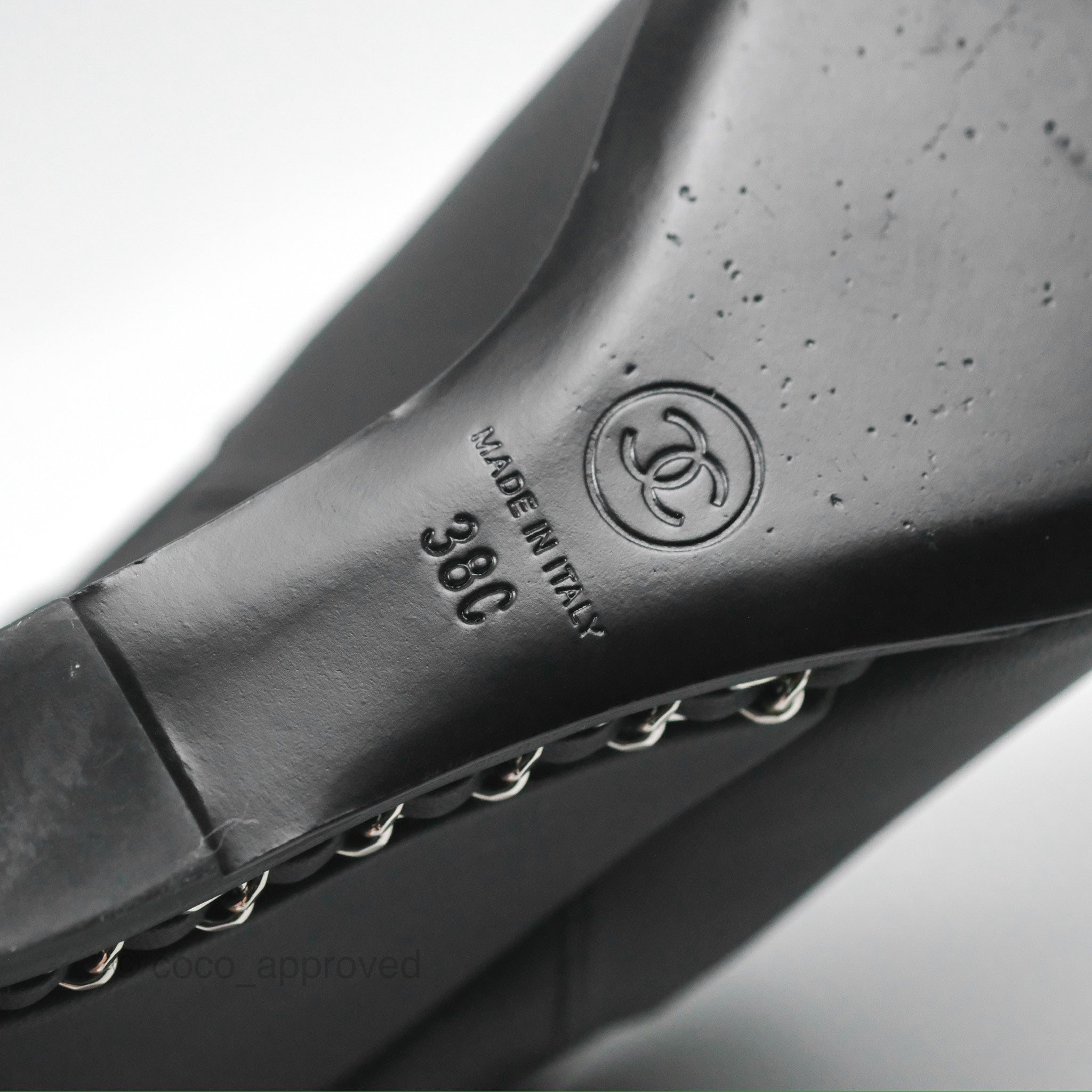 Chanel CC Pointy Toe Chain Wedge Ankle Boots Black Leather Women's Shoes - Perfect for Evening Parties, Date Nights & Fashion Events